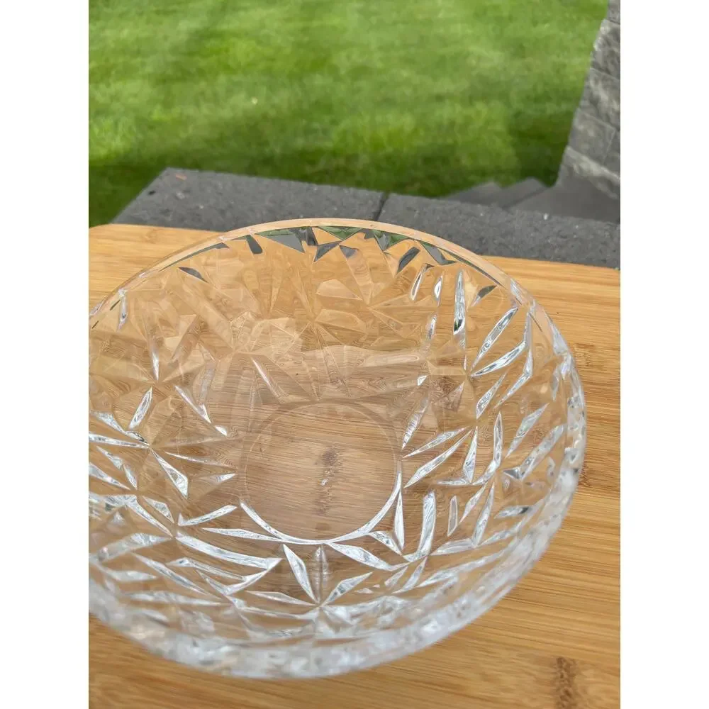 Tiffany & Co Crystal Bowl Faceted Rock Cut 9